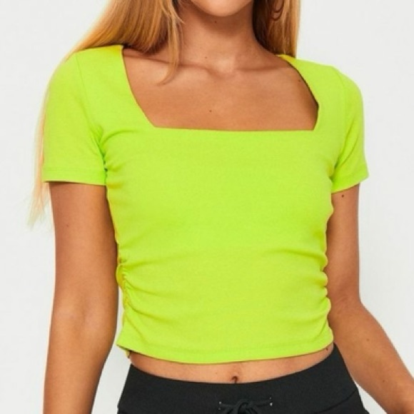 zara square neck neon top - Picture 5 of 5